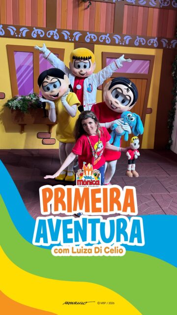 Estreia da nossa série "Primeira Aventura" e vamos contar a história da @luizadicelio que já veio ao parque 4x e toda visita é emocionante como se fosse a primeira!

A Lu mora em São Paulo e é tão fã da Turma da Mônica, que sempre viaja à Gramado para matar a saudade da Vila, dos nossos colaboradores, e, claro, dos personagens que ela ama, especialmente o Franjinha.

Sempre que ela vem, manda mensagens nas nossas redes sociais e nossa equipe fica feliz e animada para receber ela, porque sabe que vai ser um dia incrível.

A série "Primeira Aventura" quer contar histórias assim, como a da Luiza, de experiências marcantes que vocês têm quando visitam o nosso parque. Então, se quiser participar, e ter o seu dia mostrado aqui nas nossas redes, é só enviar um direct, que a gente te explica como funciona para o envio do material. 

Contém texto alternativo: Imagens da fachada do parque, céu azul, desenho de um arco-íris entra na tela com o título "Primeira Aventura, com Luiza Di Celio", depois imagens de prints de conversa do perfil do instagram da Luiza no direct com a Vila da Mônica, e fotos dela em outras visitas, com equipe do parque, depois mostra ela, com blusa vermelha do Franjinha, e segurando um boneco do Franjinha andando em direção aos personagens e abraçando a Mônica e a Magali, depois ela vê o Franjinha e se vira para abraçá-lo. Todos tiram fotos juntos, com poses. Depois aparecem mais fotos dela com equipe do parque, em sequência. Imagens dela abraçando novamente o Franjinha e mais registros dela no encontro com os personagens.